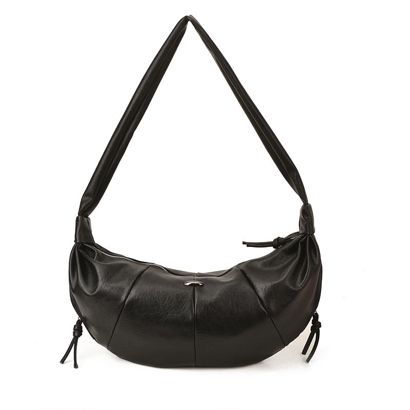 Women's Horn Large Capacity Dumpling Commuter Shopping Simple Women's Shoulder Bag