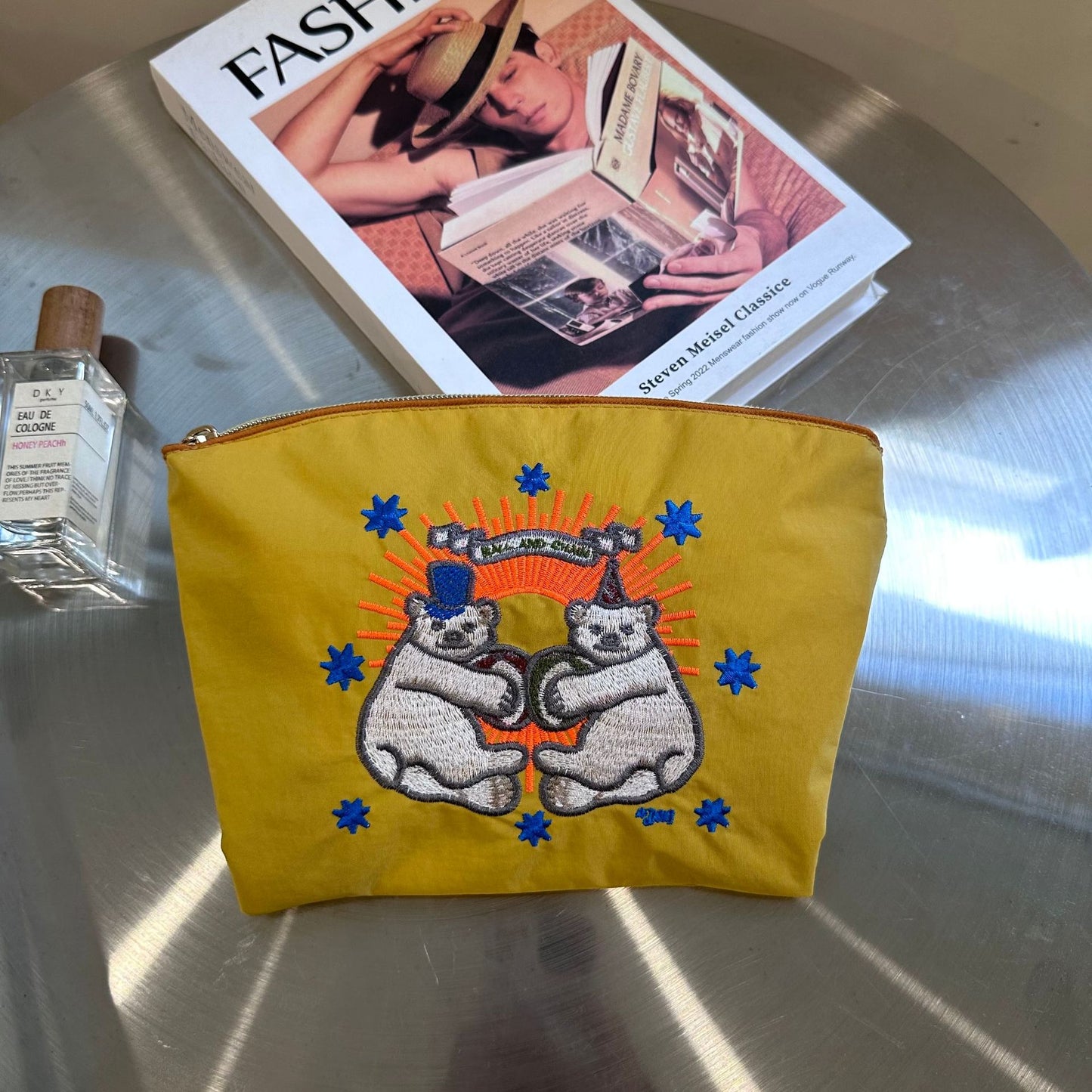 Round Embroidery Environmental Protection Storage Waterproof Cosmetic Bags