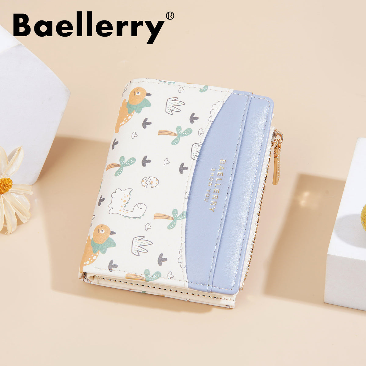 Women's Short Cartoon High-grade Multiple Slots Zipper Ladies Wallet