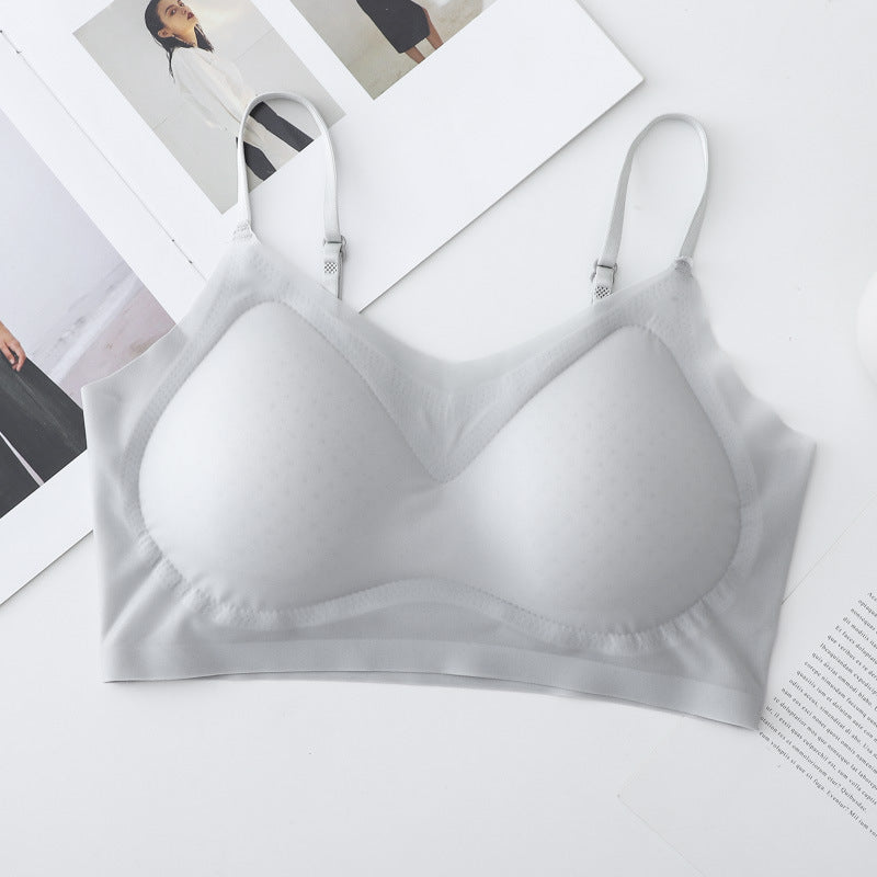Women's Fixed Cup Seamless Wireless Push Up Breathable Cool Everyday Bras