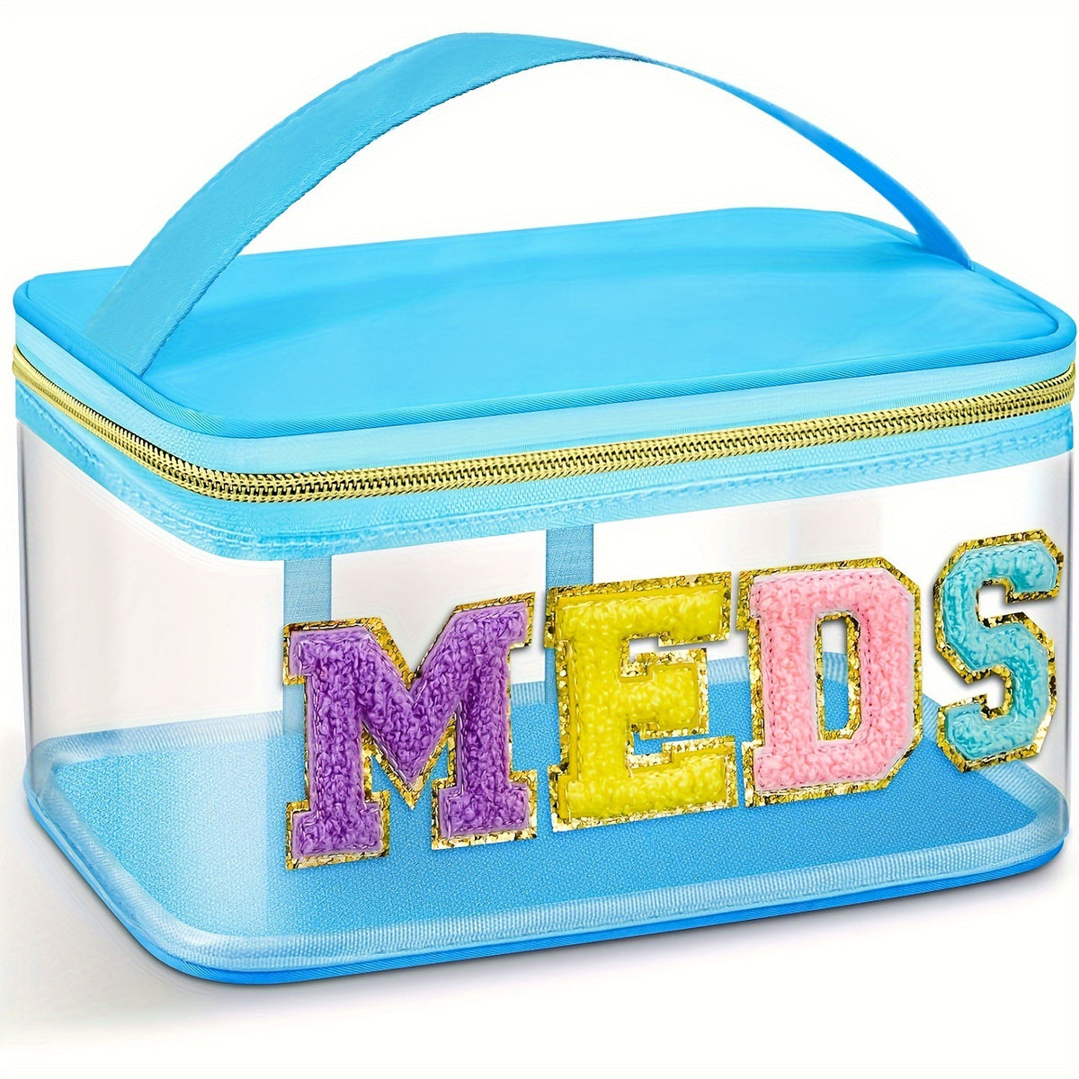 Transparent Hand Embroidered Letter Portable Cosmetics Bags