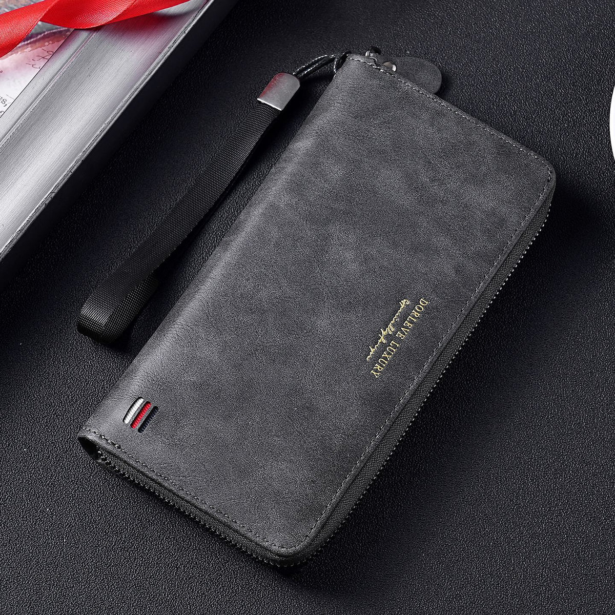 Men's Zipper Long Storage Business Elite Handbags