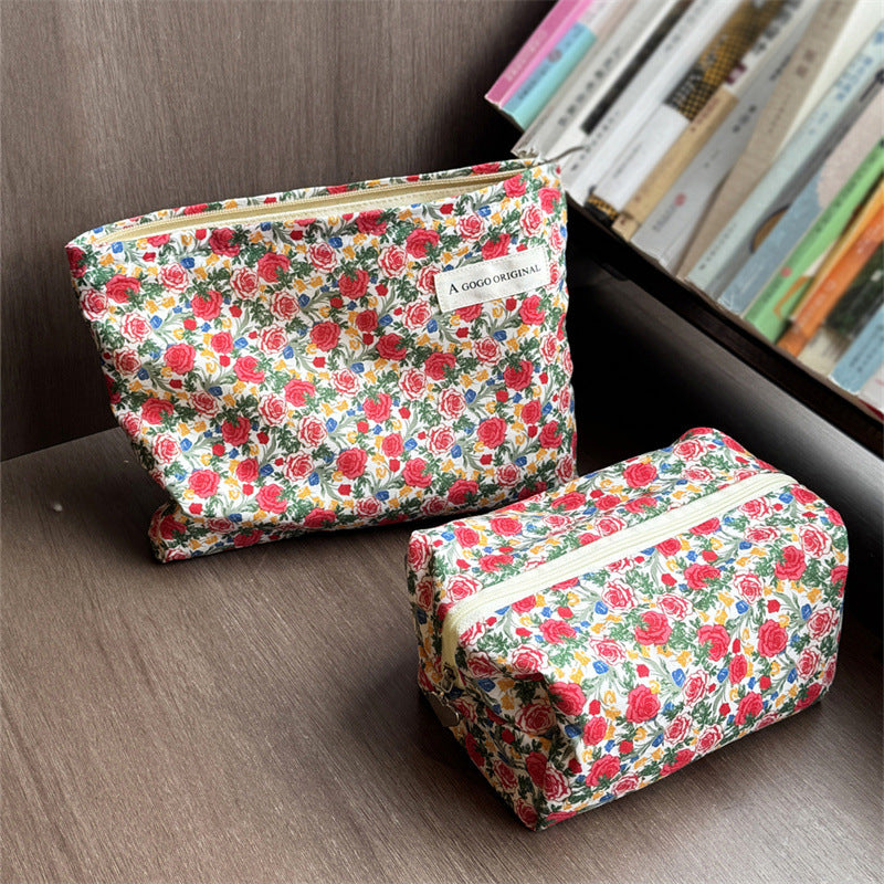 Women's Cosmetics Storage Jacquard Texture Liner Medium Makeup Bag