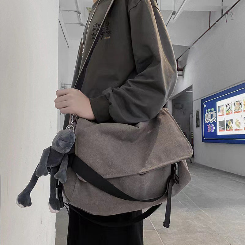 Women's & Men's Korean Style Idle Large Capacity Canvas Solid Bags