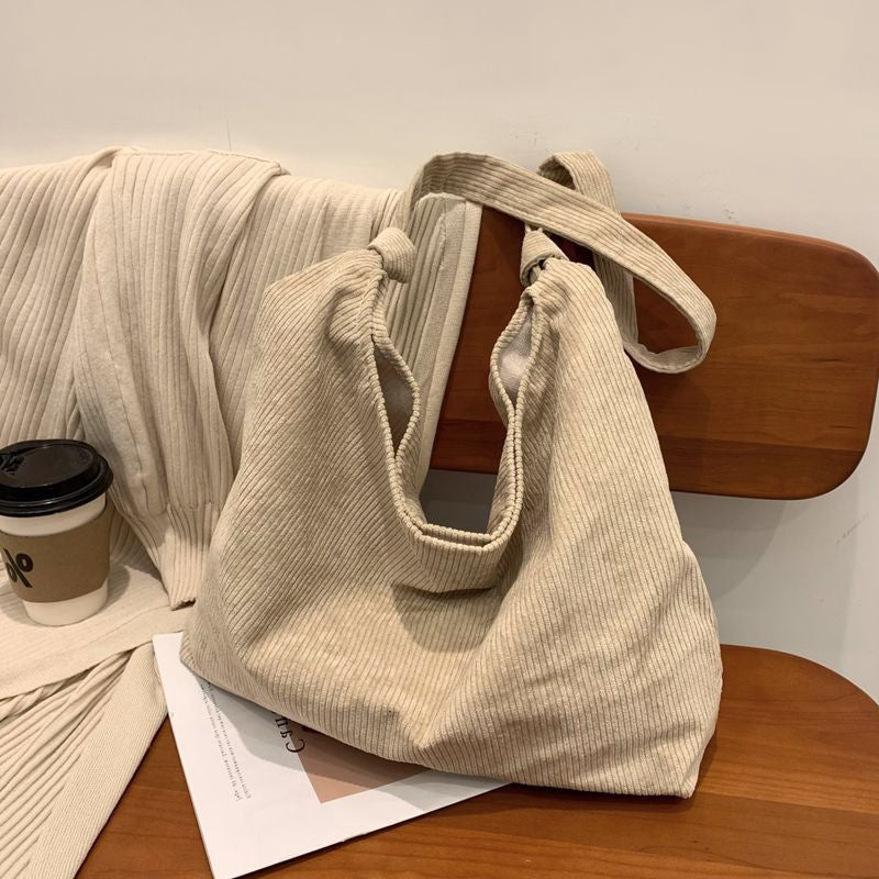 Canvas Female One Woven Large Capacity Shoulder Bags