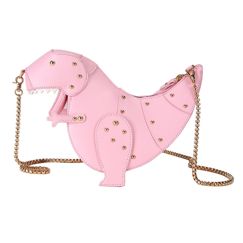 Three-dimensional Dinosaur Personality Rivets Cartoon Animal Women's Shoulder Bag