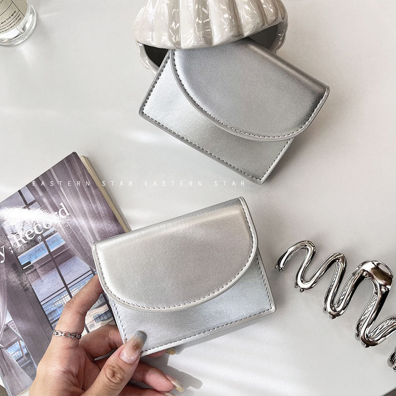 Women's Heavy Korean Style Sier Simple Cover Ladies Wallets