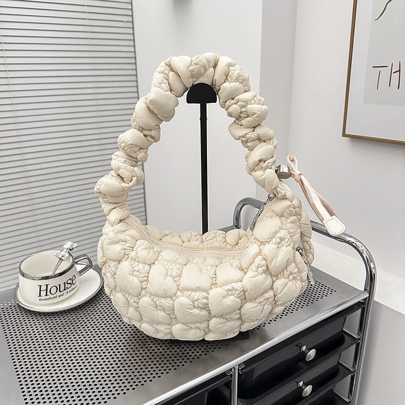 Cloud Female Pleated Dumpling Personality Drawstring Women's Shoulder Bag
