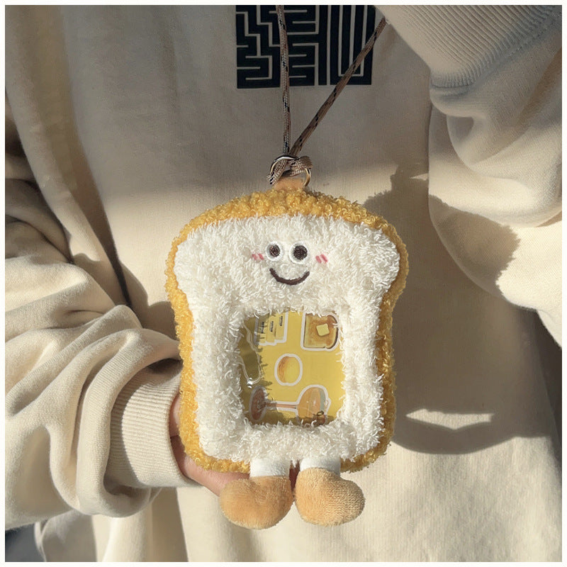 Plush Transparent Cartoon Earphone Boarding Learning Card Holder