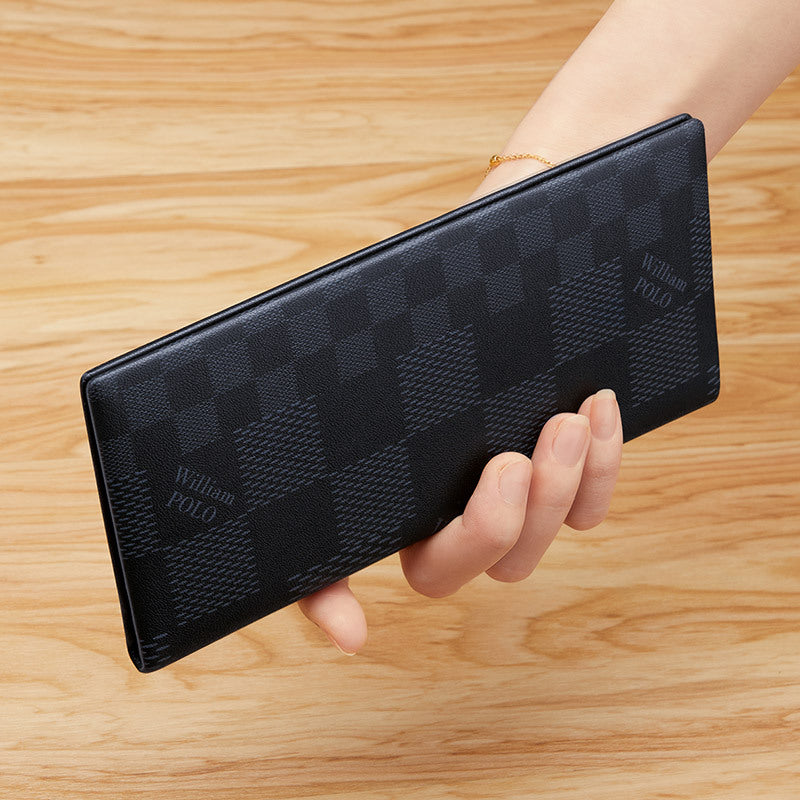 Men's Emperor Paul Long Cowhide Leather Thin Men's Wallet
