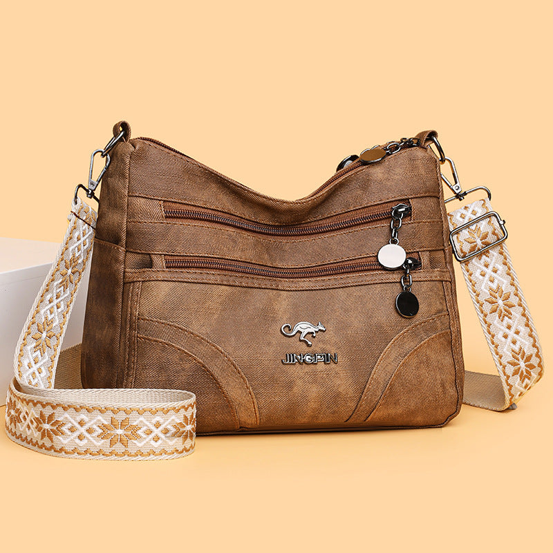 Women's Fashion Large Capacity Soft Leather Textured Women's Messenger Bag