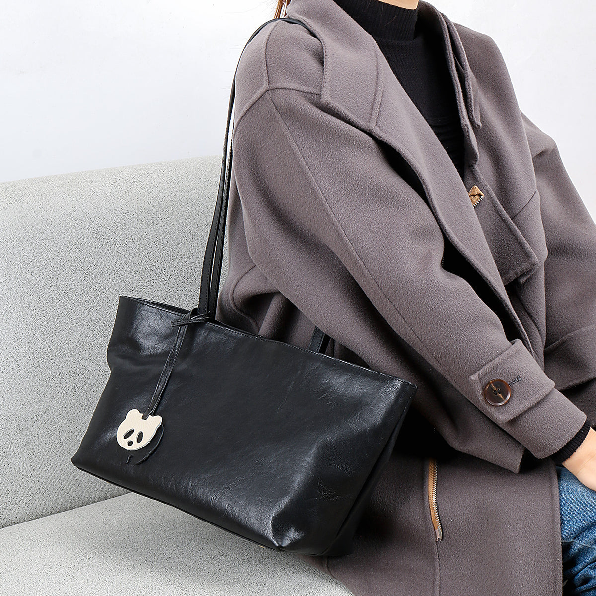 Women's Vegetable Tanned Leather Cow Genuine Underarm Niche Retro Soft Large Women's Messenger Bag