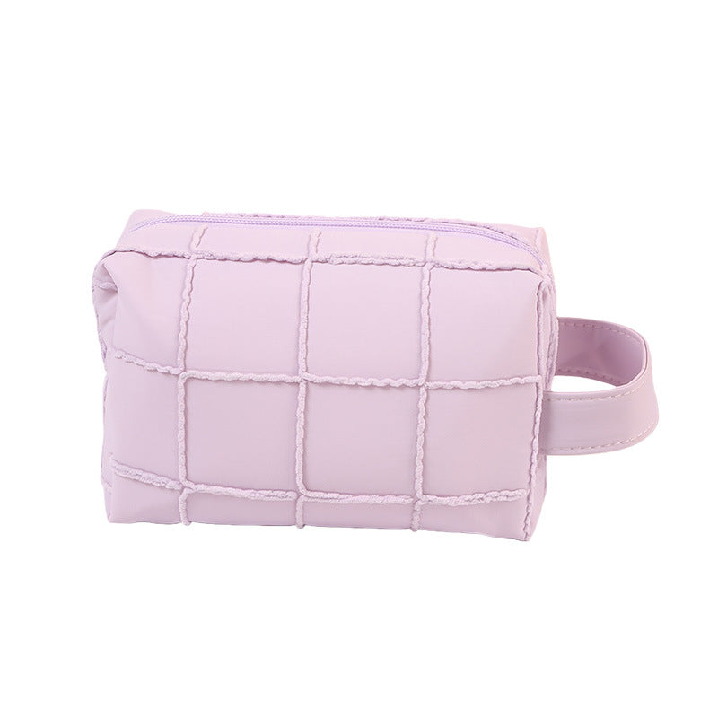Women's Plaid Portable Large Capacity High Sense Makeup Bag