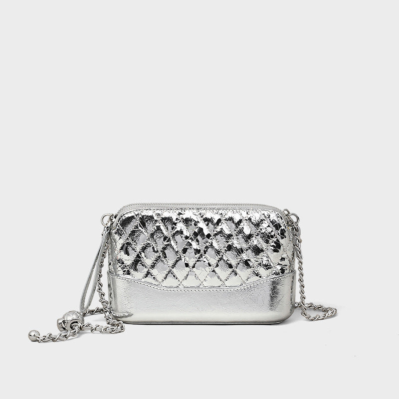Women's Summer Hobo Sier Golden Balls Chain Women's Messenger Bag