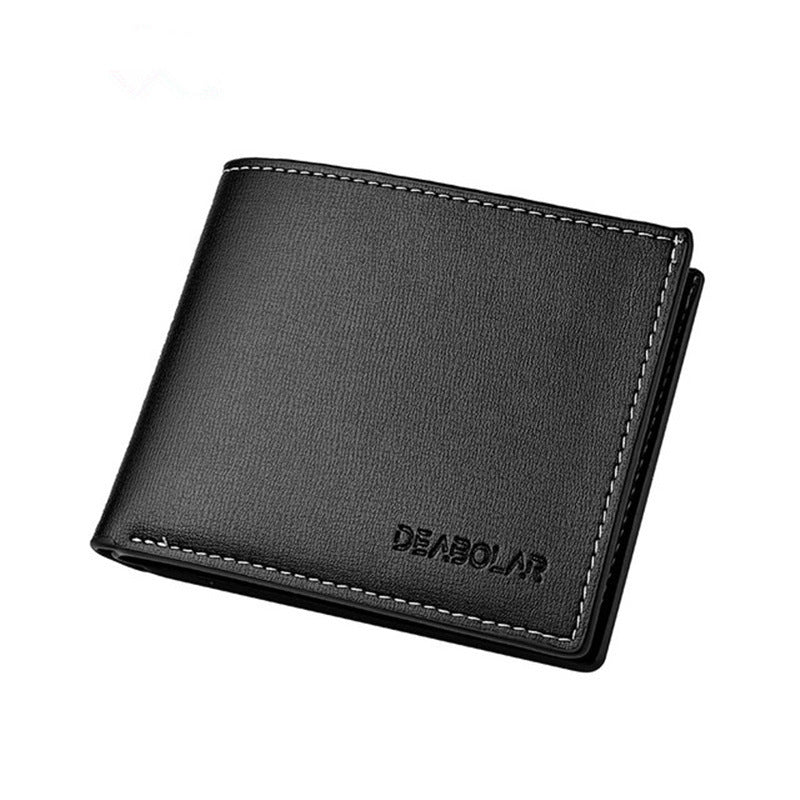 Men's Soft Leather Two Fold Korean Open Men's Wallets