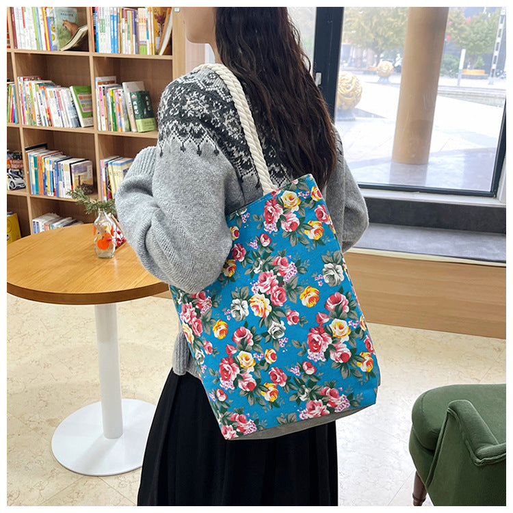 Women's Printed Canvas Floral Cloth Ethnic Style Women's Shoulder Bag