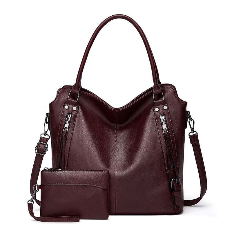 Women's Fashion Large Capacity Soft Leather Retro Bags
