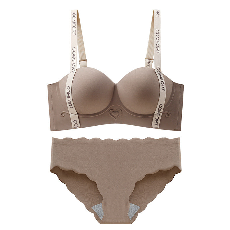 Women's Push Up Big Upper Support Upright Seamless Wireless Lingerie Sets