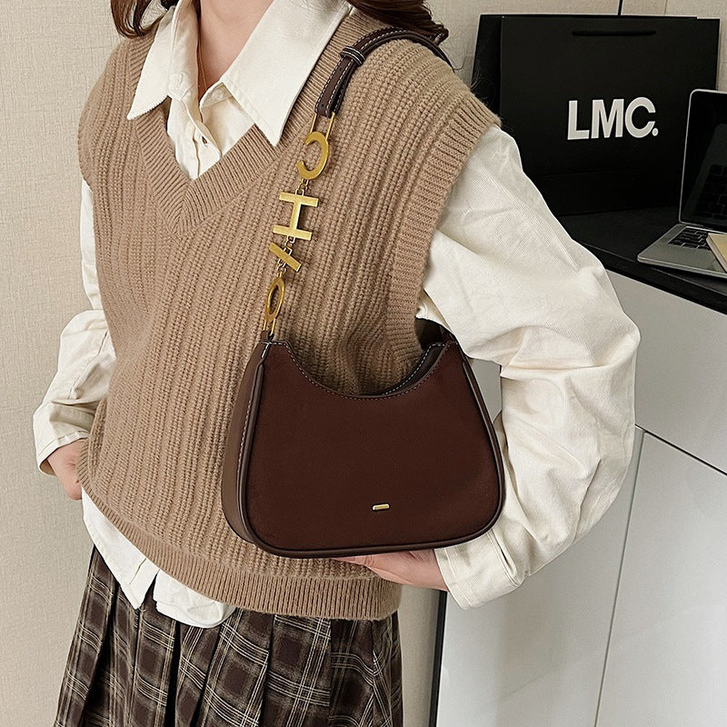 Women's Texture Frosted Chain Underarm Spring Fashion Commuter Women's Messenger Bag