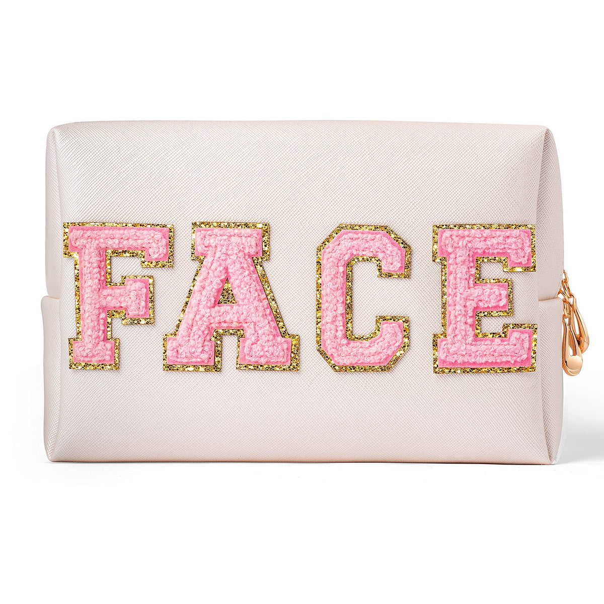 Embroidery Lettered Make-up Chenille Waterproof Large Makeup Bag
