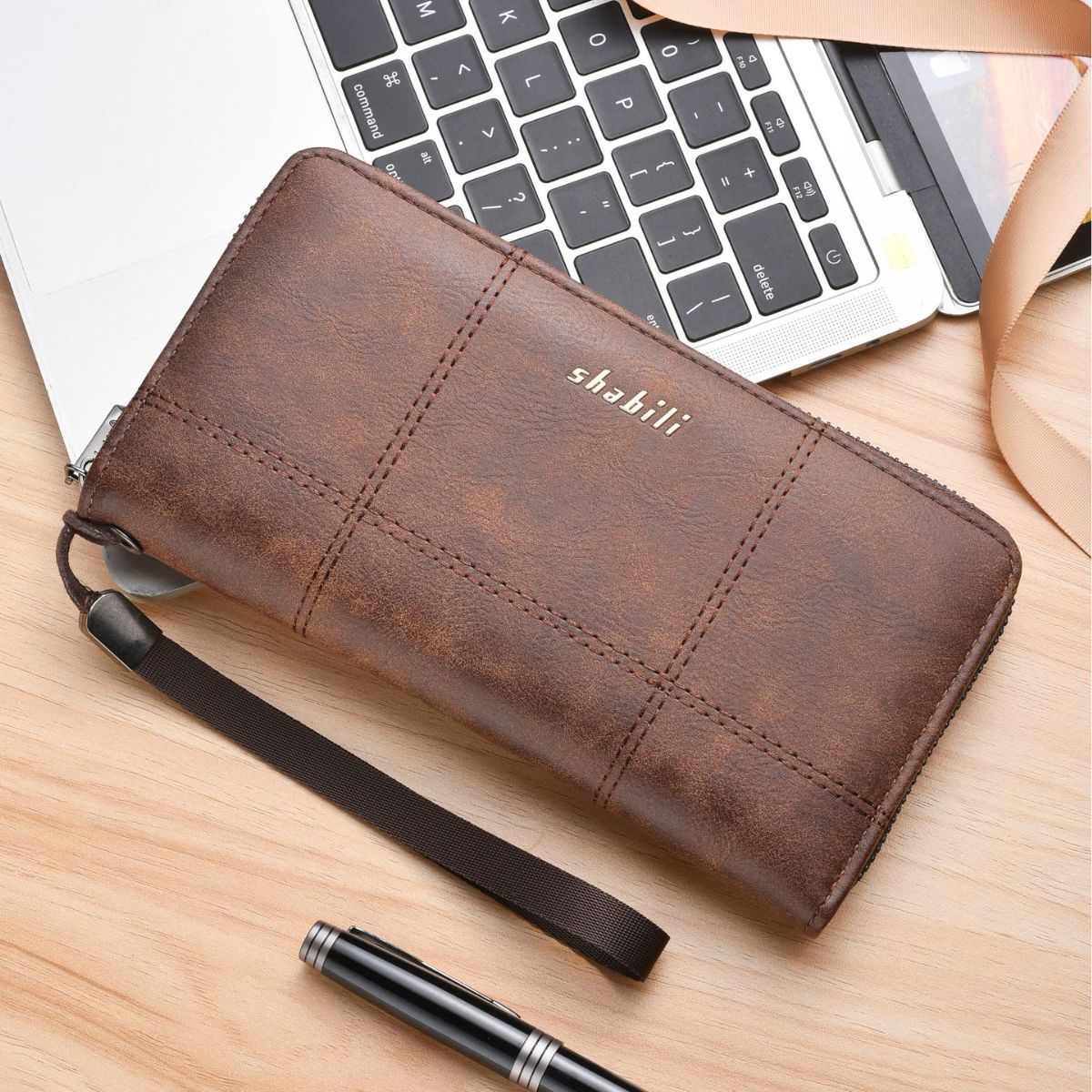 Men's Long Multiple Slots Large Capacity Zipper Men's Wallet