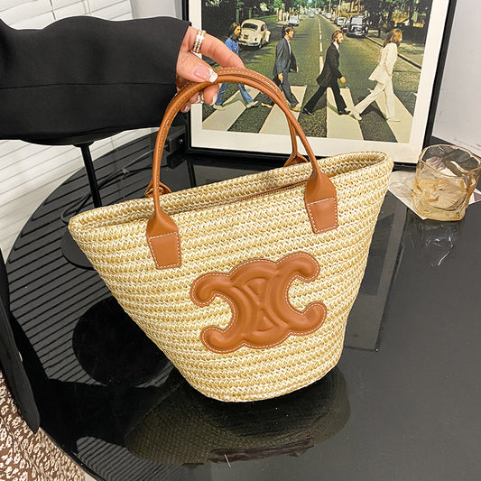 Summer Tide Woven Vegetable Basket Arc Handbags