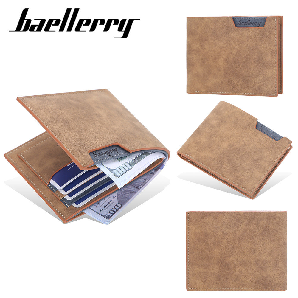 Men's Short Frosted Multiple Slots Fashion Horizontal Men's Wallets