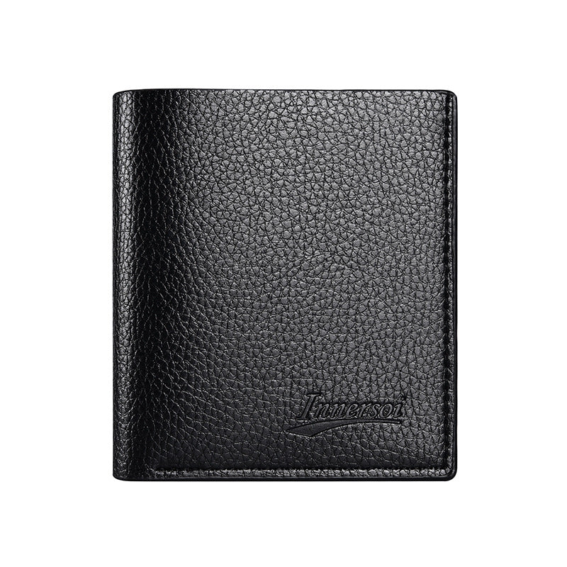 Men's Business Fashion Simple Lychee Pattern Thin Men's Wallets
