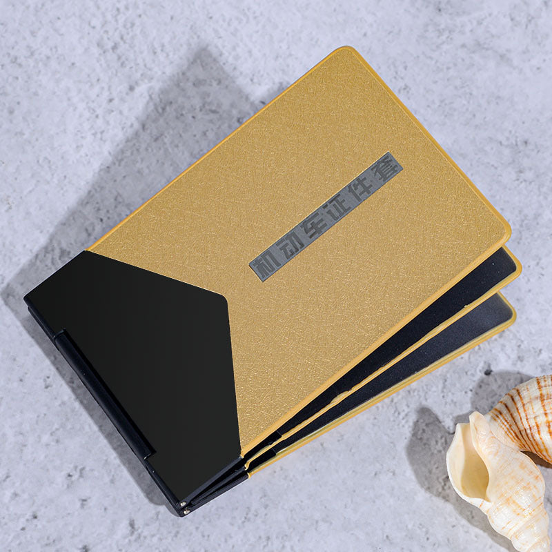 Men's Driving License Leather One-piece Set Cool Card Holder