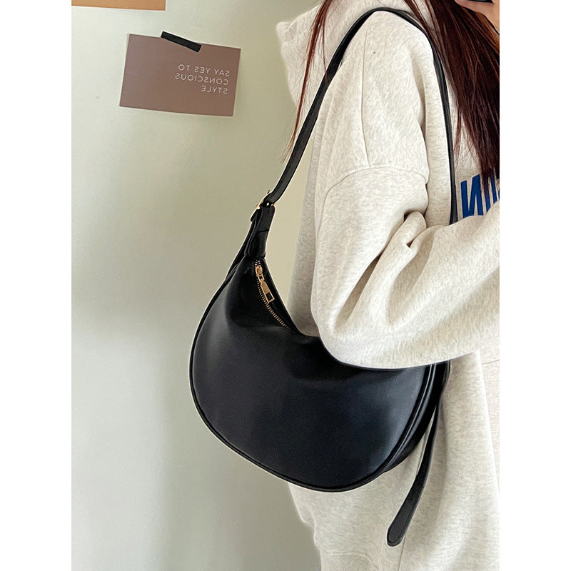 Women's Niche Fashion Black One Dumpling Crossbody Bags