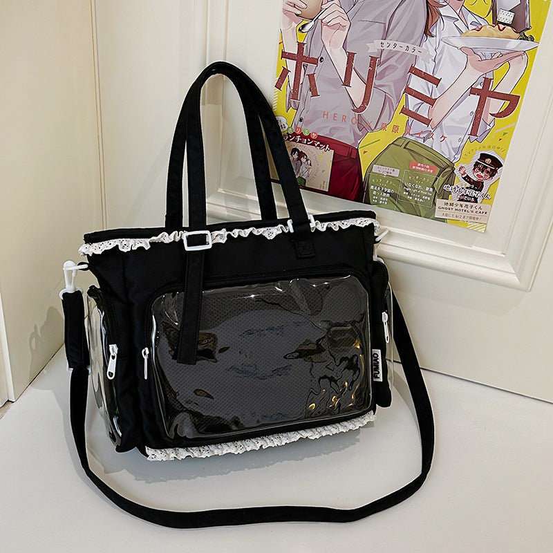 Cute Bow Cartoon Sweet Two-dimensional Transparent Large Bags
