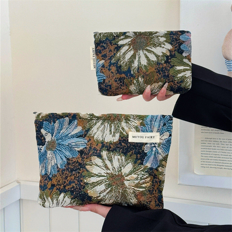 Oil Painting Style Flower Simple Portable Mobile Walking Clutch Good-looking Bags