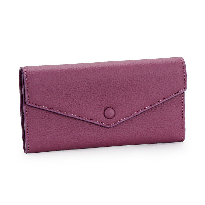 Women's Full Cowhide Long Large Capacity Genuine Leather Ladies Wallet