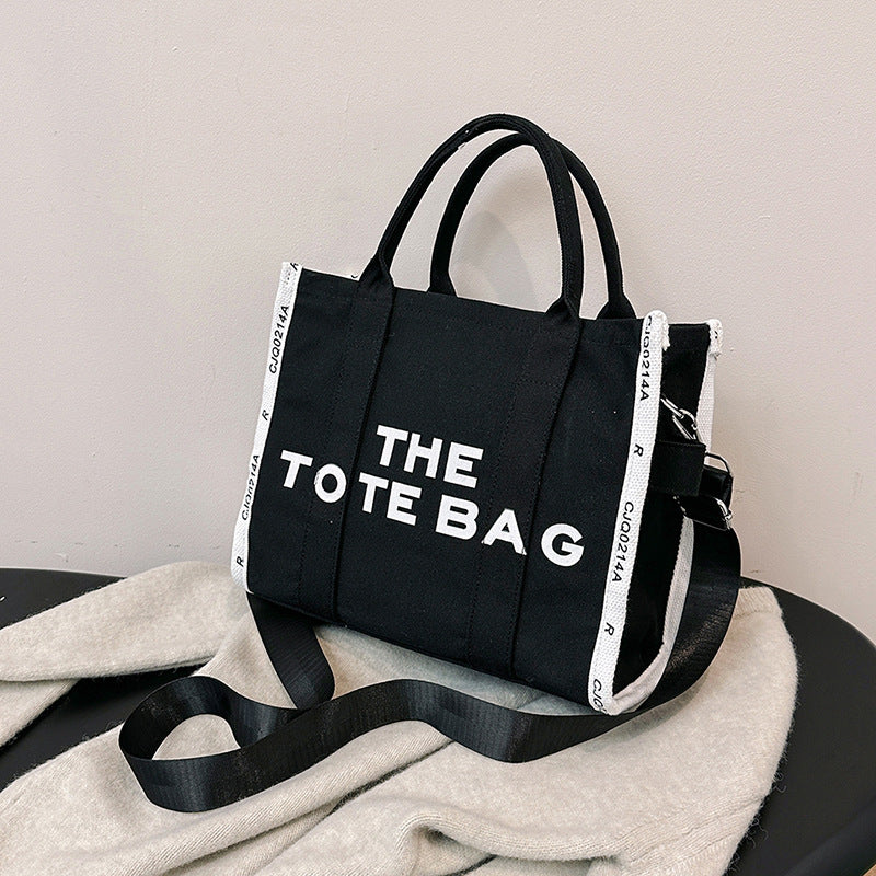 Glamorous Elegant Women's Fashion Letter Canvas Tote Bags