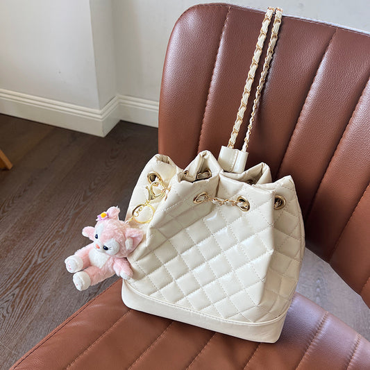 Elegant Rhombus Chain Drawstring Bundle Classic Backpacks