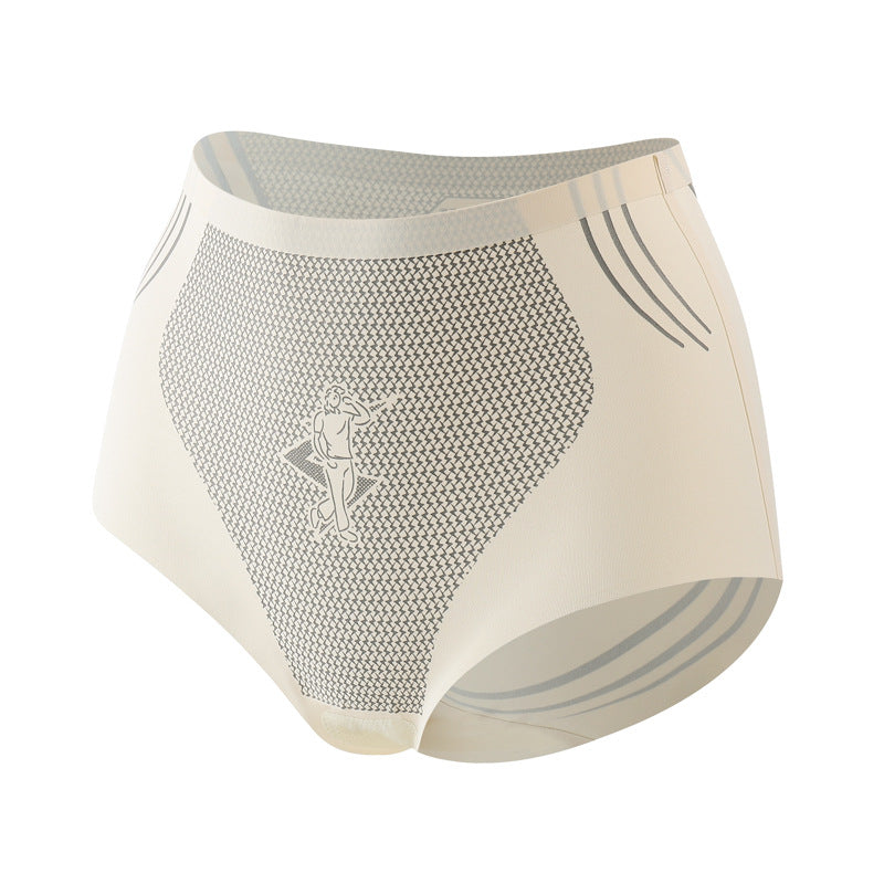 Liquid Seamless Ice Silk Peach Hip Belly Panties