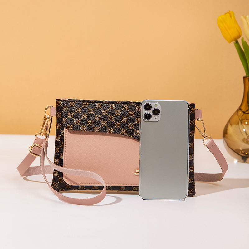 Women's Fashion Multifunctional Clutch Contrast Color Women's Messenger Bag