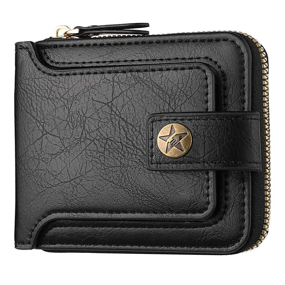 Men's Stylish Short Retro Horizontal Multifunctional Men's Wallets