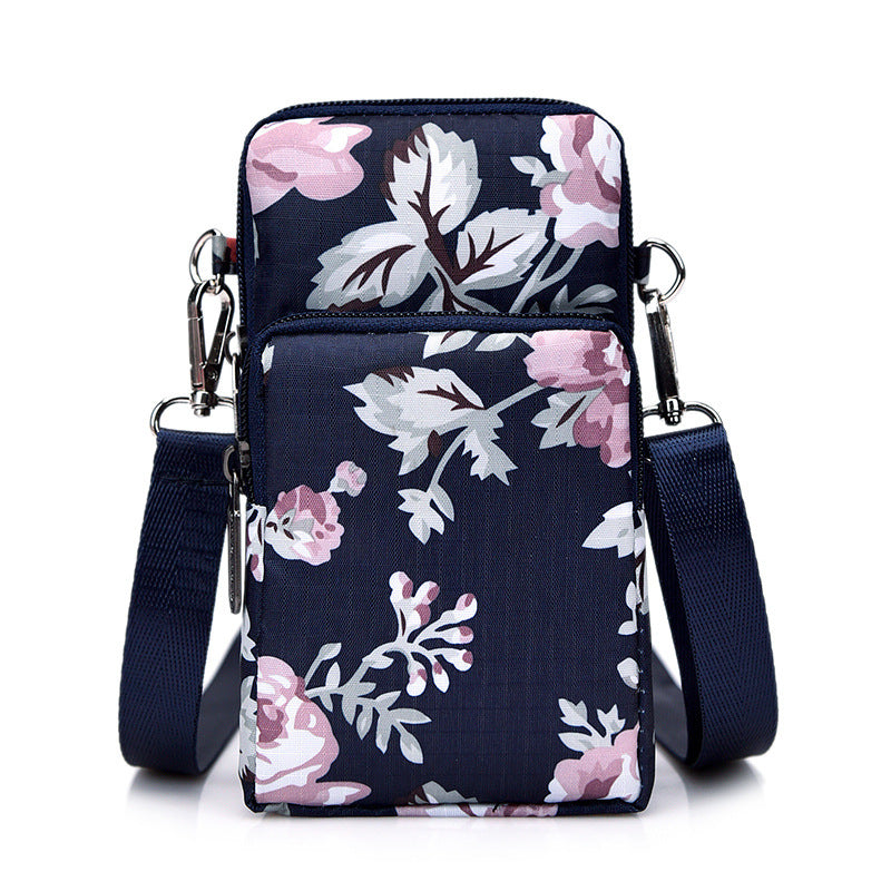 Korean Style Printed Nylon Mini Mobile Purses