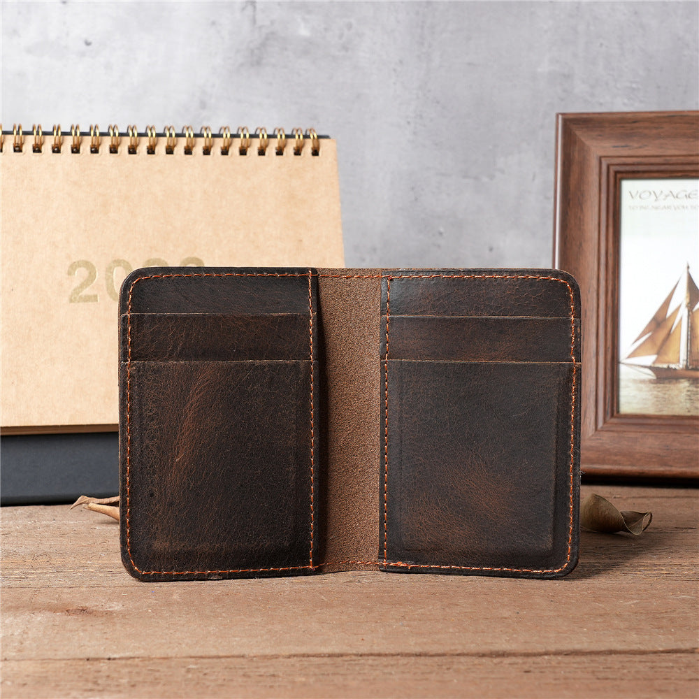 Men's Leather Crazy Horse Driving License Vintage Card Holder