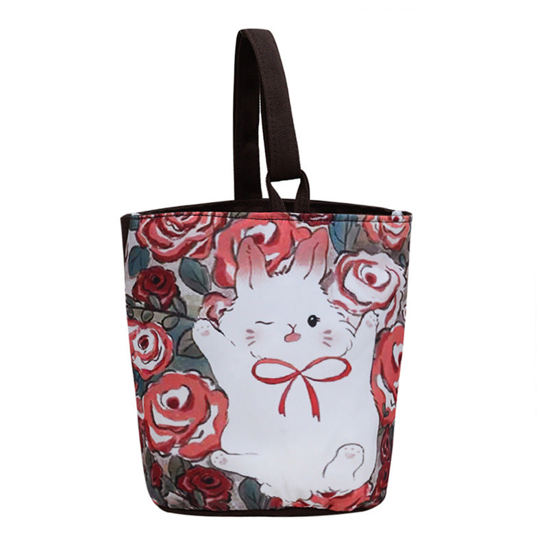Illustration Portable Hand Carrying Out Snack Handbags