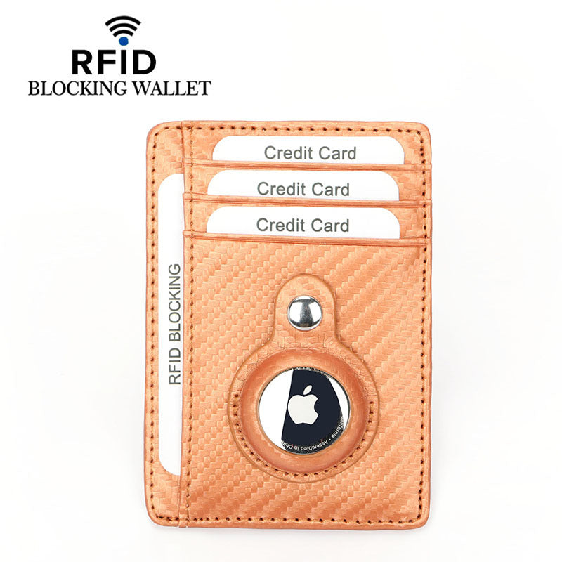 Women's Tracker Male Cowhide Carbon Fiber Pattern Card Holder