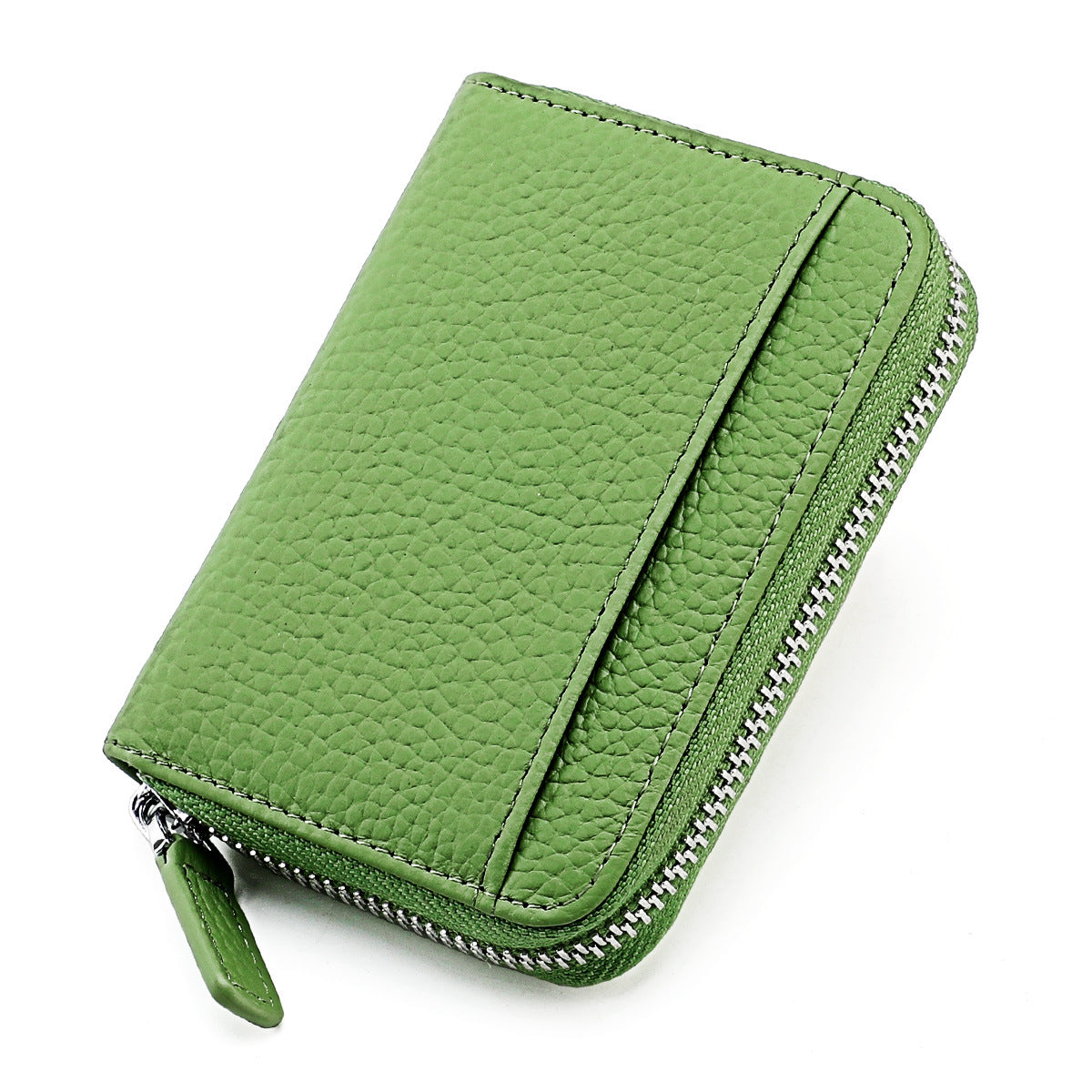 Women's & Men's & Leather Expanding Swiping Zipper Change Card Holder