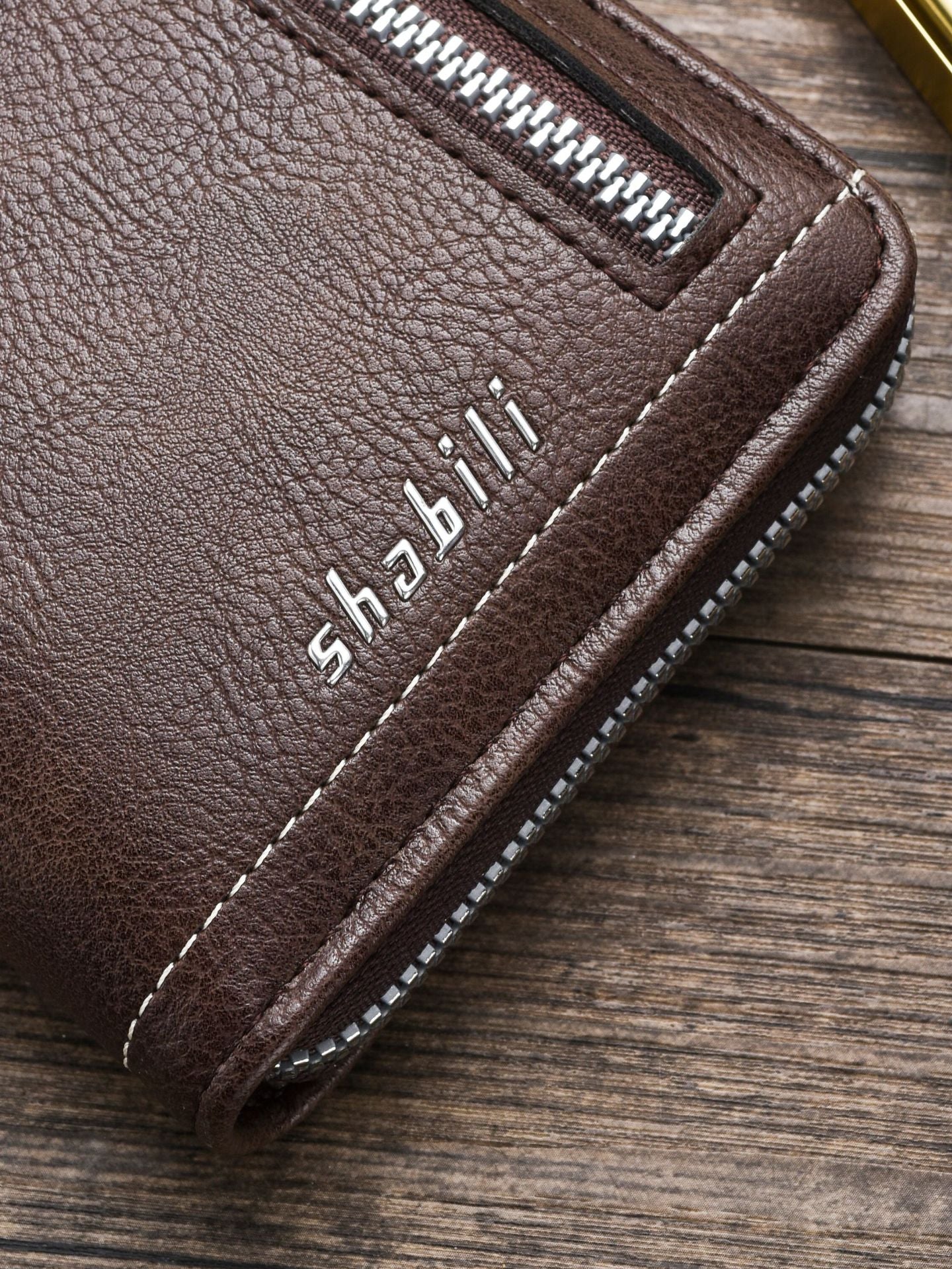 Men's Long Multiple Slots Zipper Green Men's Wallets