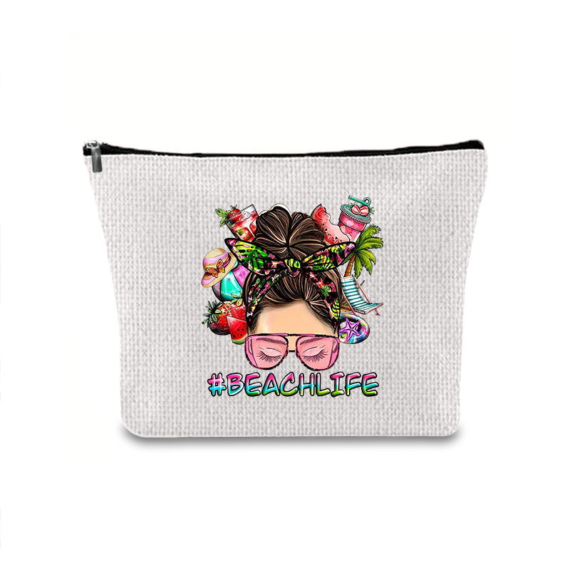 Printing Buggy Large Capacity Simple Zipper Makeup Bag