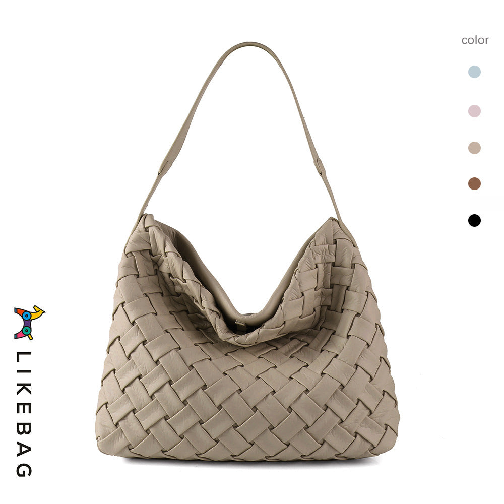 Women's Capacity Composite Portable Soft Leather Textured Women's Shoulder Bag