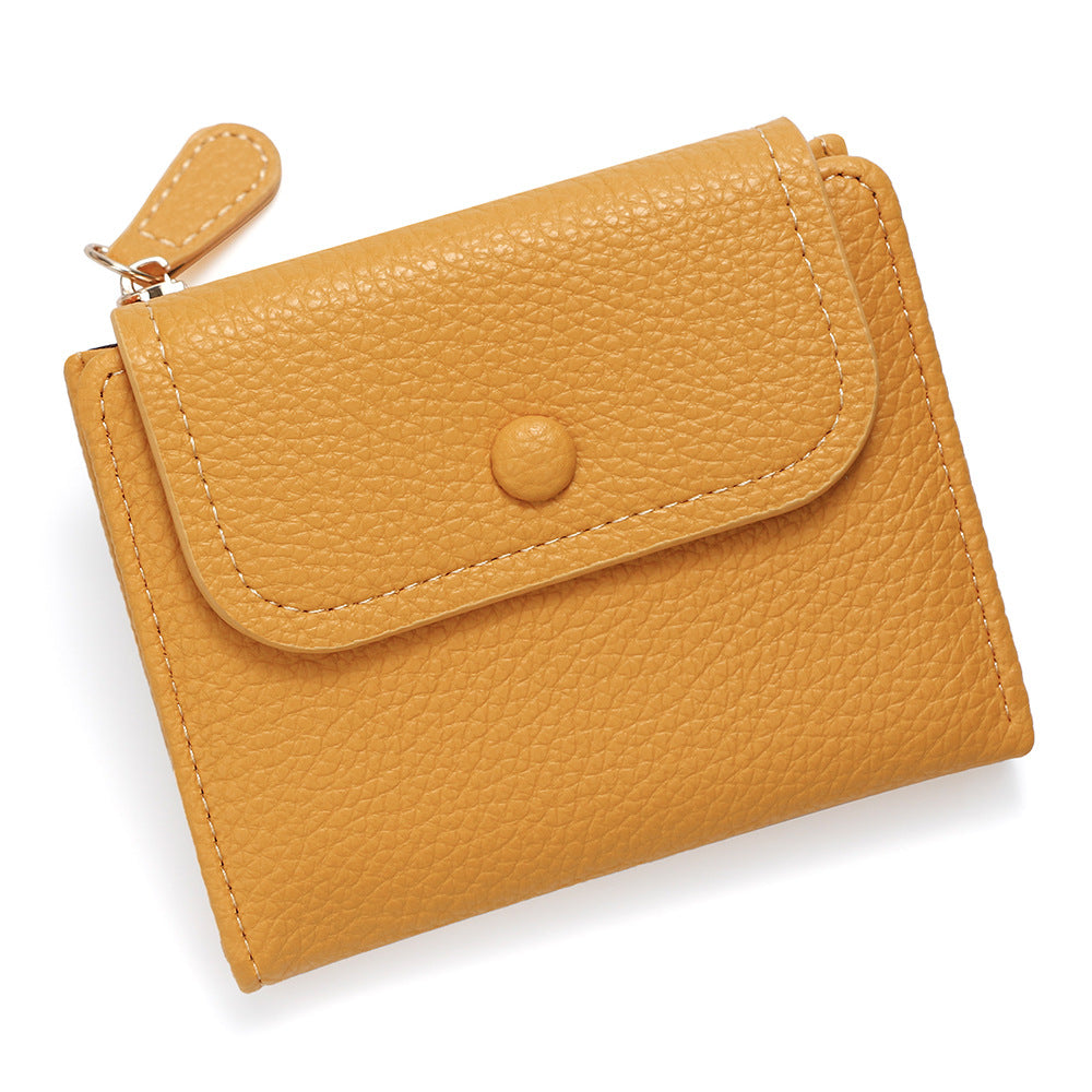 Women's Candy Color Soft Leather Litchi Pattern Ladies Wallet
