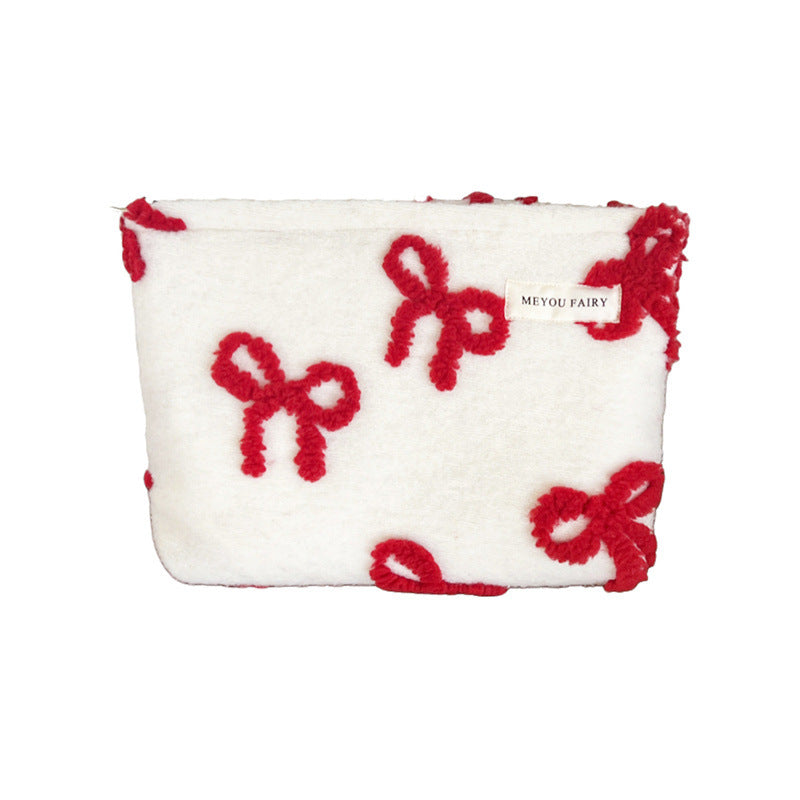 Day Gift Red Bow Portable Skin Care Pillow Cosmetic Bags