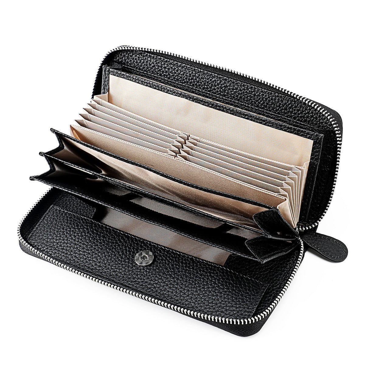 Women's Swiping Leather Long Style Expanding Clutch Ladies Wallet