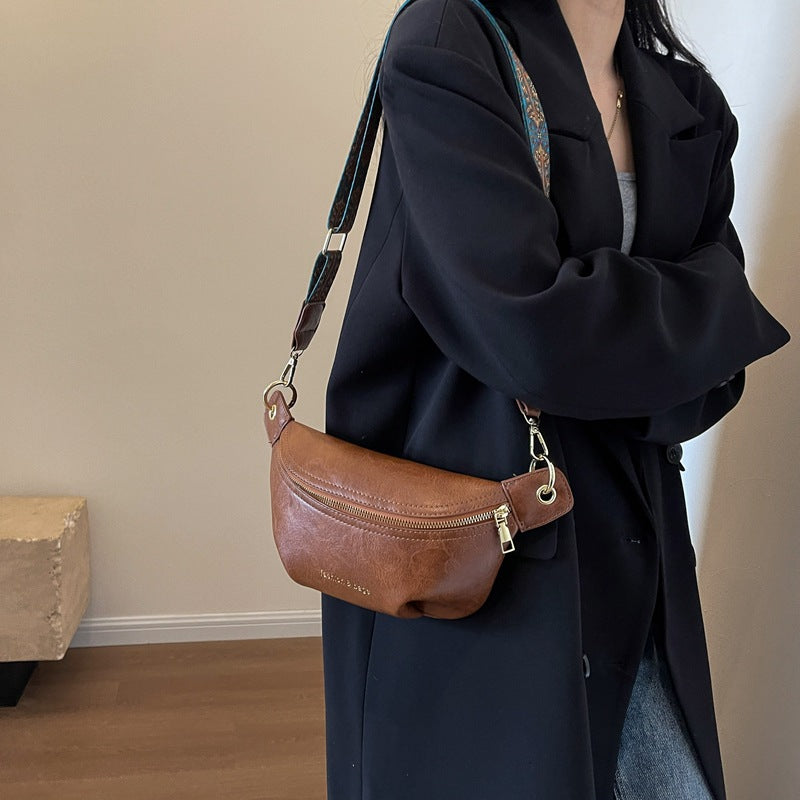 Women's Fashionable Simple One Slanted Soft Leather Women's Shoulder Bag